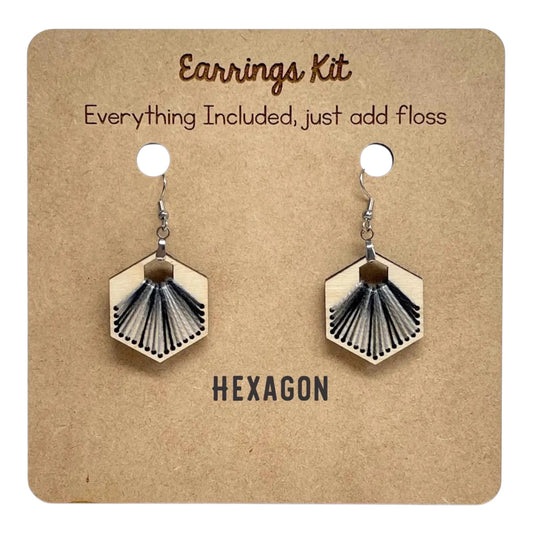 DIY Embroidered Earrings Hexagon