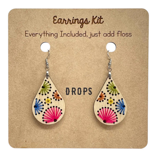 DIY Embroidered Earrings Drops