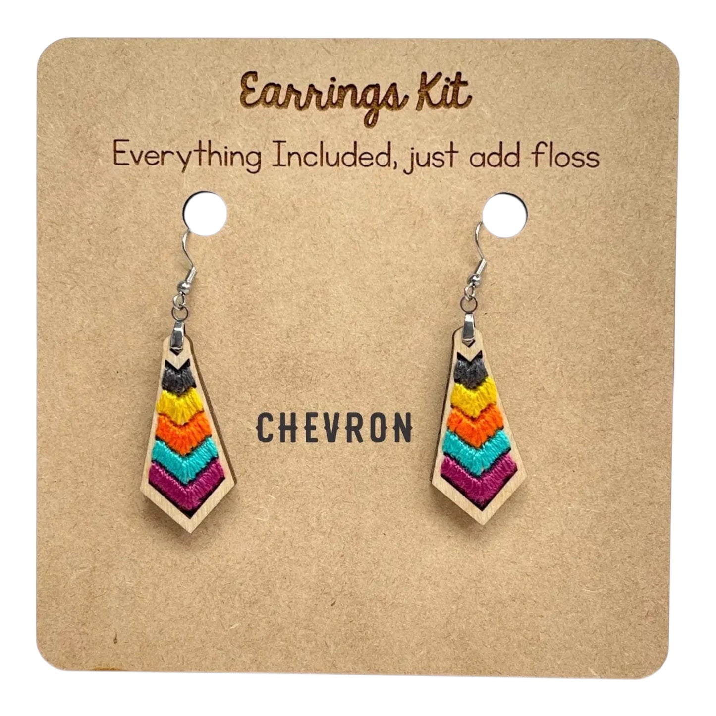 DIY Embroidered Earrings Chevron