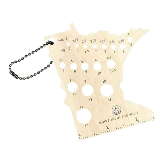 Minnesota Needle Size Checker | Knit Needle Gauge with Ruler & Chain