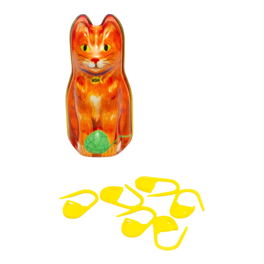 Orange Cat Tin - Stitch Markers