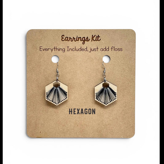 Make Your Own Embroidered Earrings Hexagon
