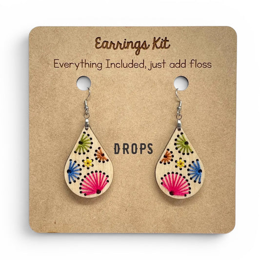 Make Your Own Embroidered Earrings Tear Drop