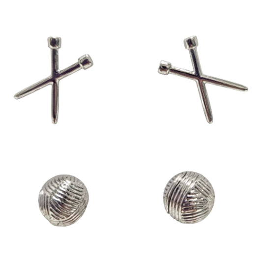 Yarn Ball & Needles Earrings