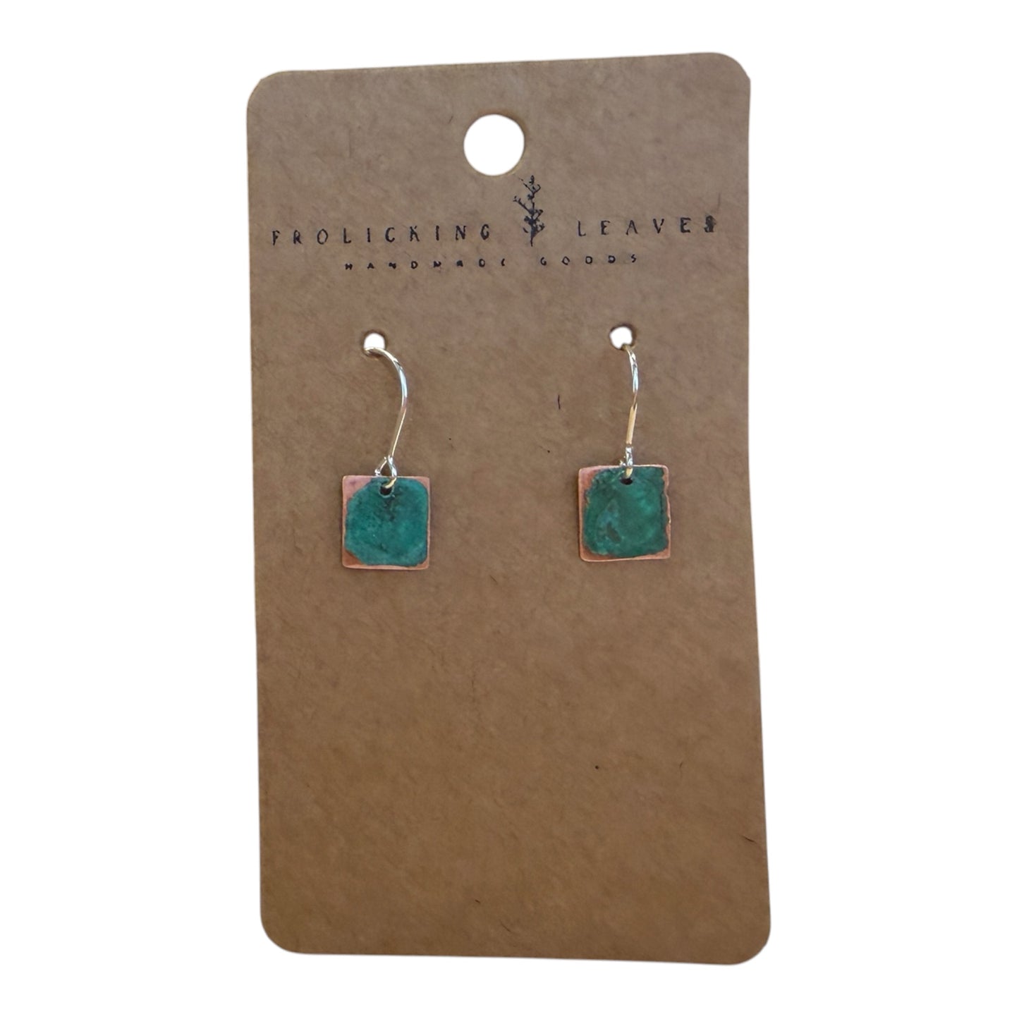 Copper Patina Earrings with Sterling