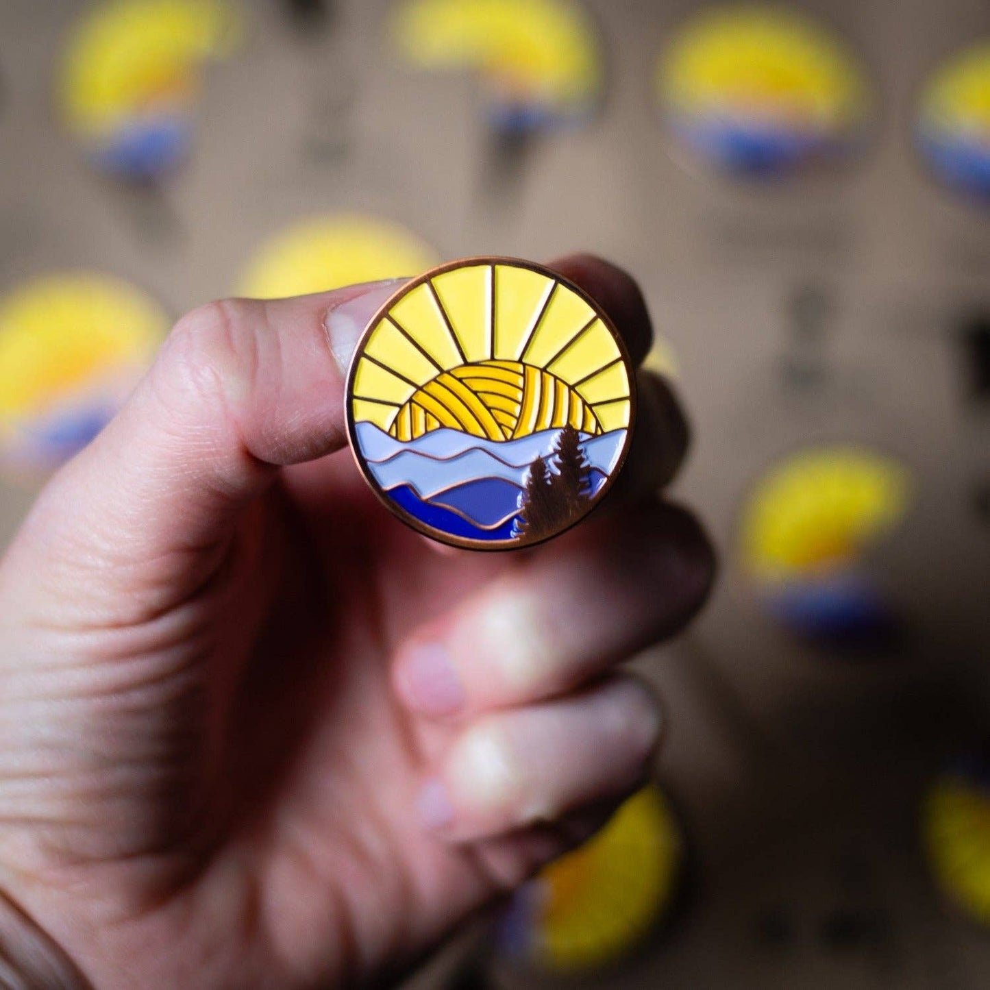 Mountains Knitting Enamel Pin